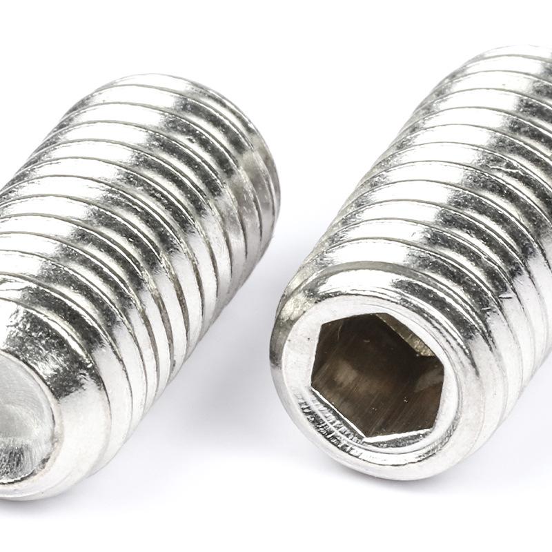 Șurub de fixare fără cap hexagonal, capăt concav, oțel inoxidabil 201, dimensiuni M3-M10