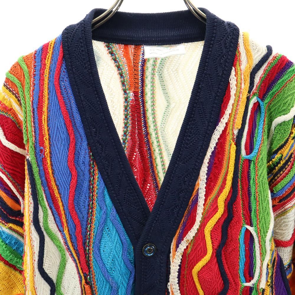 Coogi 90s Australian Made Old 3D V-neck 3D Knit Cardigan Long Sleeve Men's Used