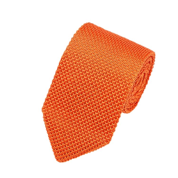 Solid Color Necktie Flexible Knitted Tie Easy Maintenances Polyester Fabric Neckwear for Work Holiday Formal Event