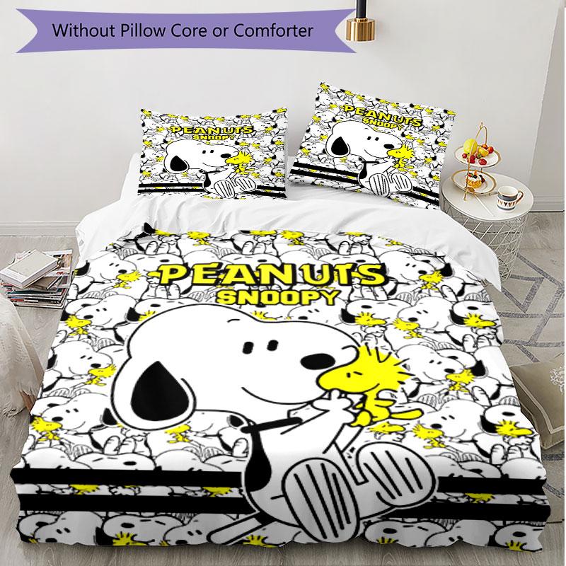 3pcs Duvet Cover Set (1*Duvet Cover + 2*Pillowcase, Without Core), Snoopy Print Soft All‑Season Bedding Set, Home Bedroom Decor Gift