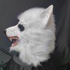 New White Wolf Mask Halloween Horror Latex Plush Animal Head Mask Party Werewolf Headgear Prop