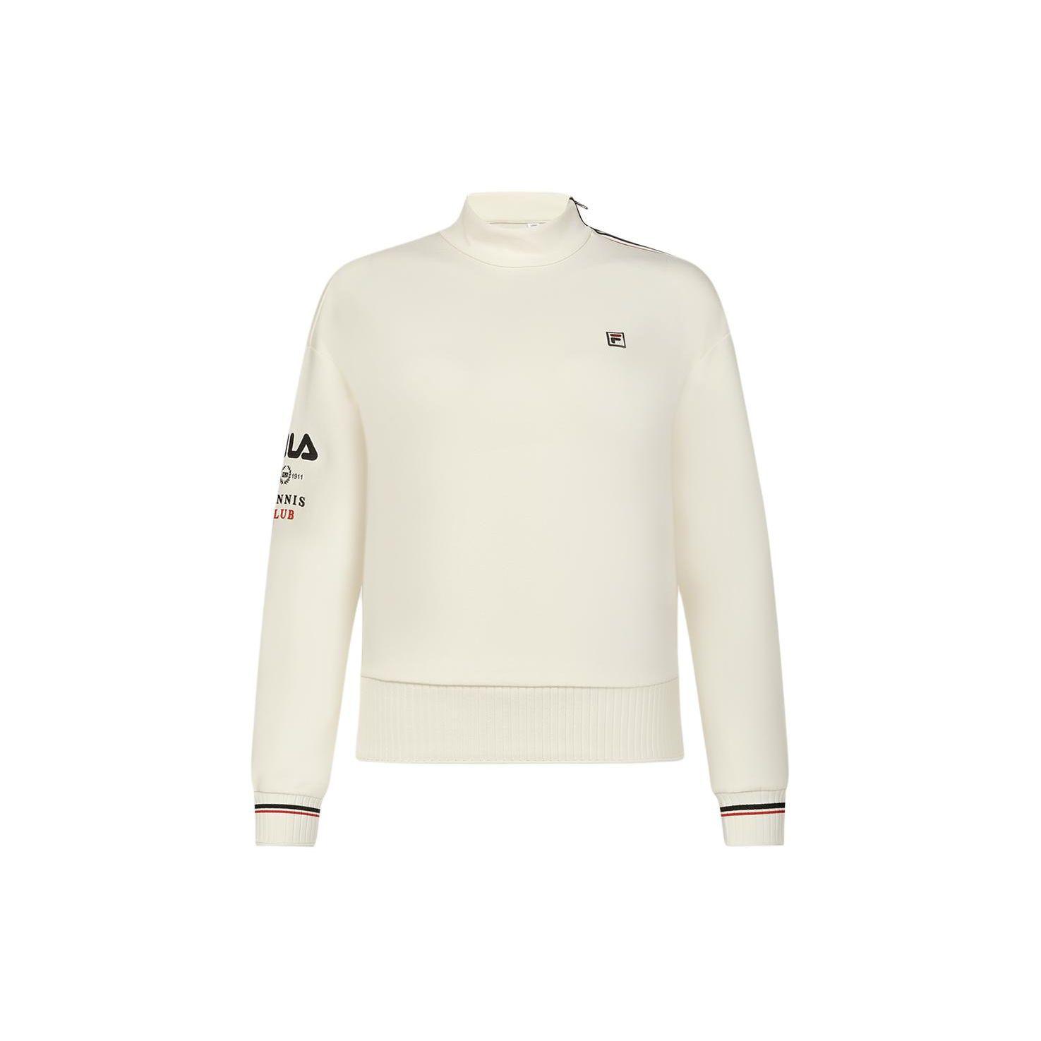 

FILA Letter Logo Printed Tennis Pullover Knit Sweatshirt Women sweatshirt White A11W413207F-IV L