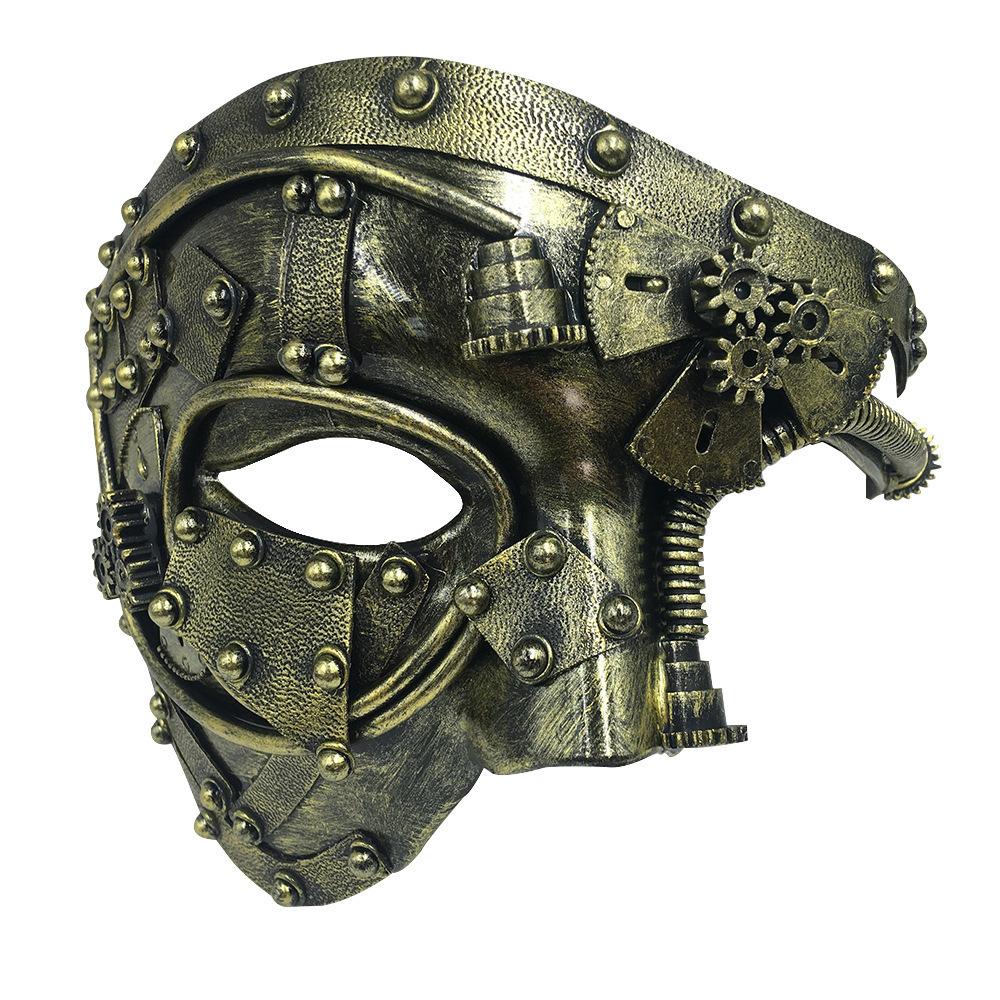 Handmade Halloween Steampunk Masquerade Party Half Face Mask Antique Opera Stage Mardi Gras Dress Up