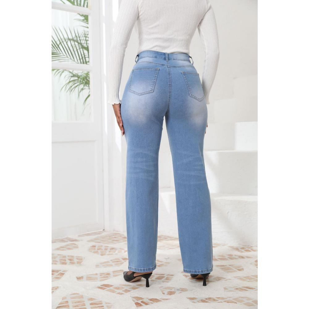 Neuer Stil Jeans Vintage Straight Locker Lässig Stilvoll Vielseitig Pendeln