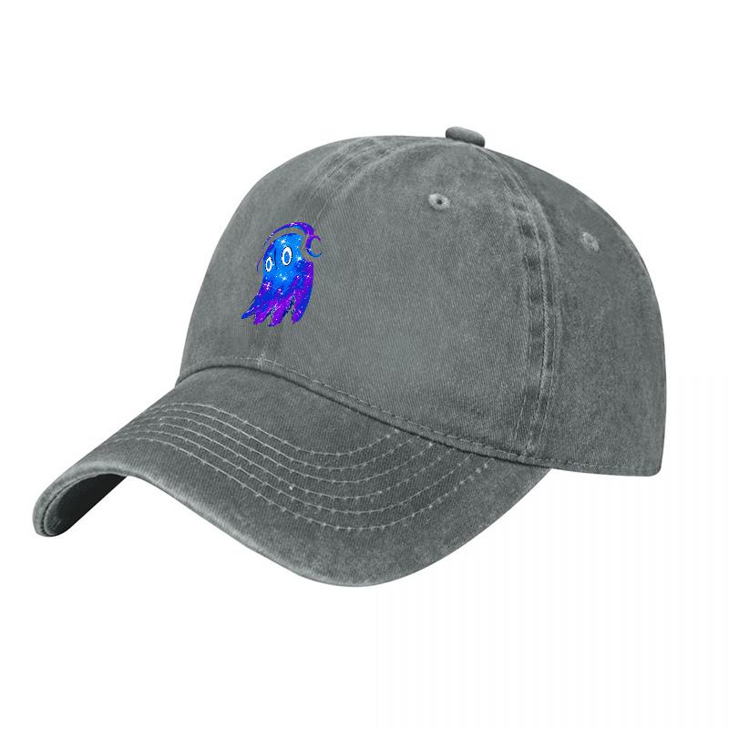 Octopus Design Washed Cotton Baseball Cap Black Embroidered Logo Casual Adjustable Hat for Unisex and Women Streetwear Style
