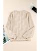 Azura Exchange Apricot Textured Wavy Round Neck Long Sleeve Top