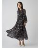 Selford Bowtie Flower Print Dress CWFO251063 Black Women's