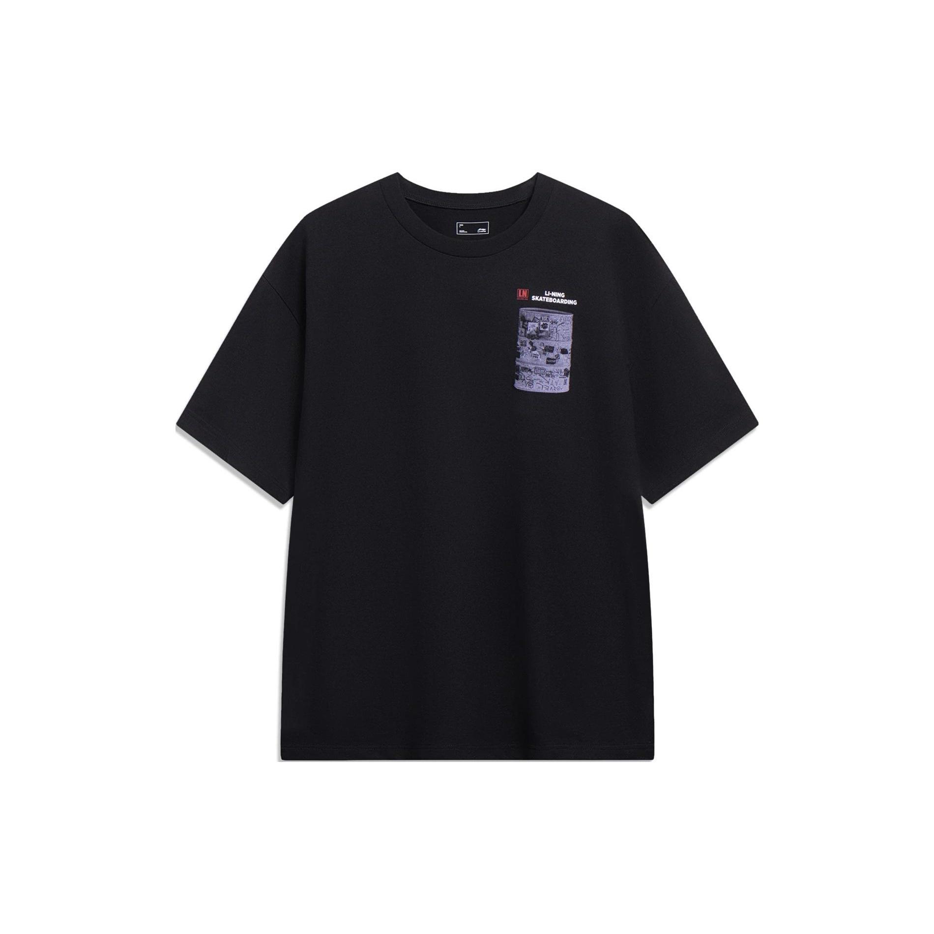 Li-Ning Skateboarding Graphic T-shirt Black Men s AHST071-1 M