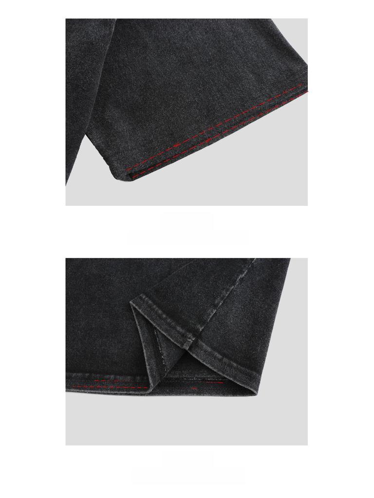 230g Reine Baumwolle Unisex Vintage Washed T-Shirt - Amerikanischer Stil, Lockere Passform, Trendy, All-Match Hip-Hop Tee