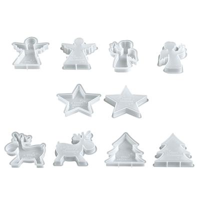 Handmade Christmas Series Resin Candle Mold Elk Snowflake Silicone Ornament Mould DIY Crafts UV Epoxy Cake Resin Mold