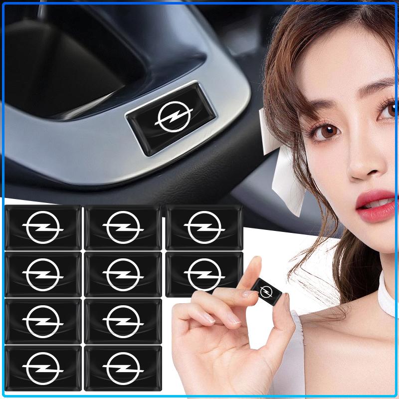 5/10Pcs Carbon Fiber Steering Wheel Car Logo Emblem 3D Stickers For Opel Astra H G J Insignia Mokka Zafira Corsa Vectra B C D
