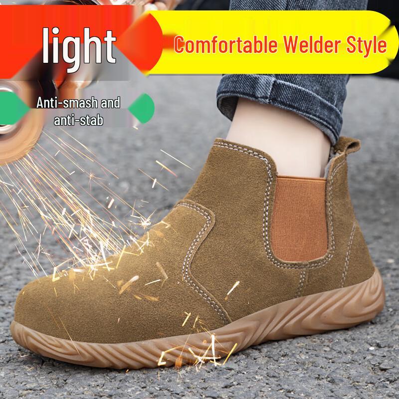JUNBU Men s Steel Toe Welder Safety Work Boots 43