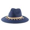 Summer seaside vacation European and American versatile jazz flat top top hat women's beach sun protection shade outdoor travel straw hat