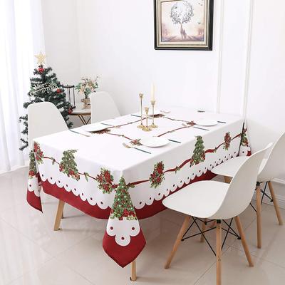 Weihnachts-Tischdecken mit Blumenmuster, schmutzabweisend, rechteckig, festliche Tischdecken, für Zuhause, Küche, Esszimmer, Dekoration, Partygeschenke