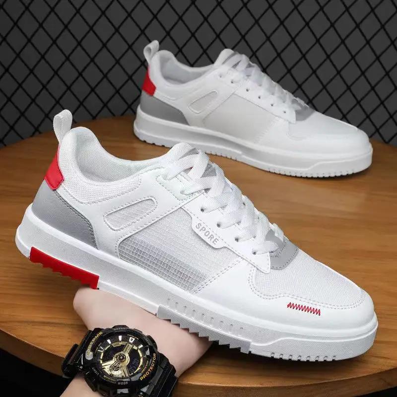 

Кроссовки мужские летние новые повседневные сетчатые кроссовки для студентов модные повседневные кроссовки для сноуборда с мягкой подошвой универсальные мужские кроссовки Zapatos 44 красный