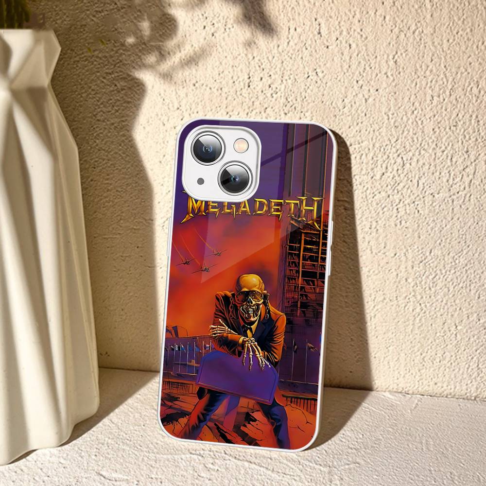 Rock Band Megadeths Tempered Glass For Iphone 14 13 12 11 Pro Mini XS MAX 14Plus X XS XR Fundas