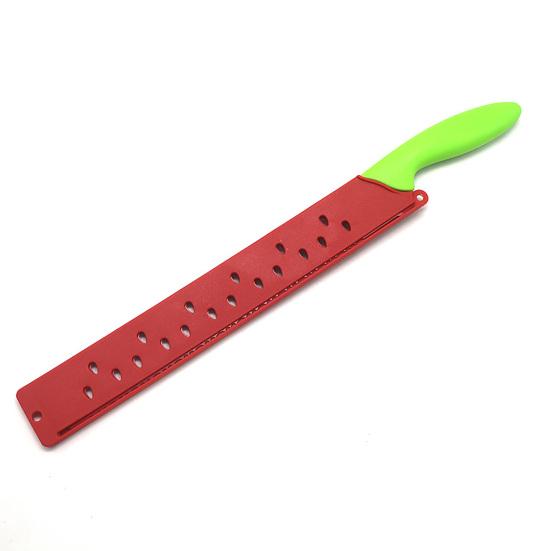 Coltello per anguria con fodero, Coltello da pane seghettato per torta, formaggio, pasticceria, Tagliafrutta in acciaio inossidabile per cucina