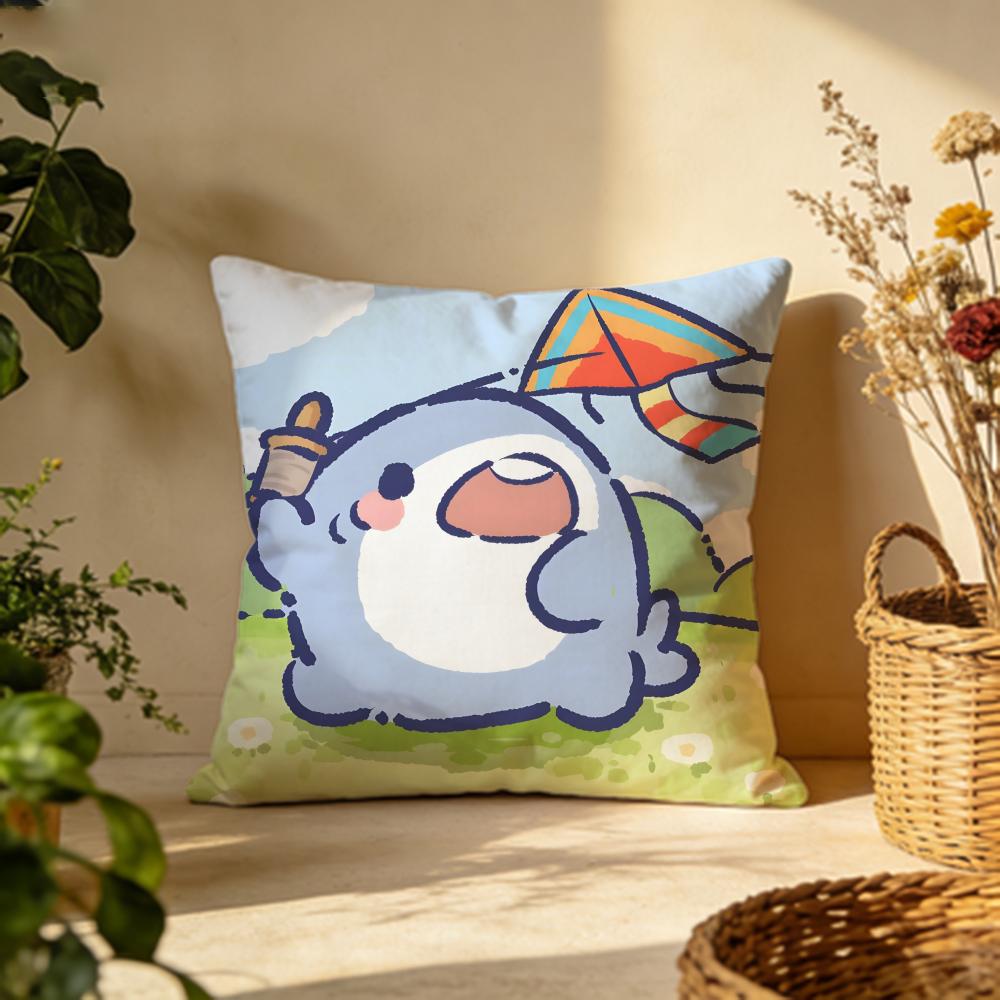 Stylish FFat Sharkful Cushion Cover Versatile DoubleSided Pillow Case Fit for Sofa Bed Car  Daily Decor