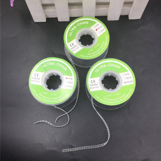 Zubařská pomůcka Ortodontická elastická čirá pryžová páska Ultra Power Chain 3 typy
