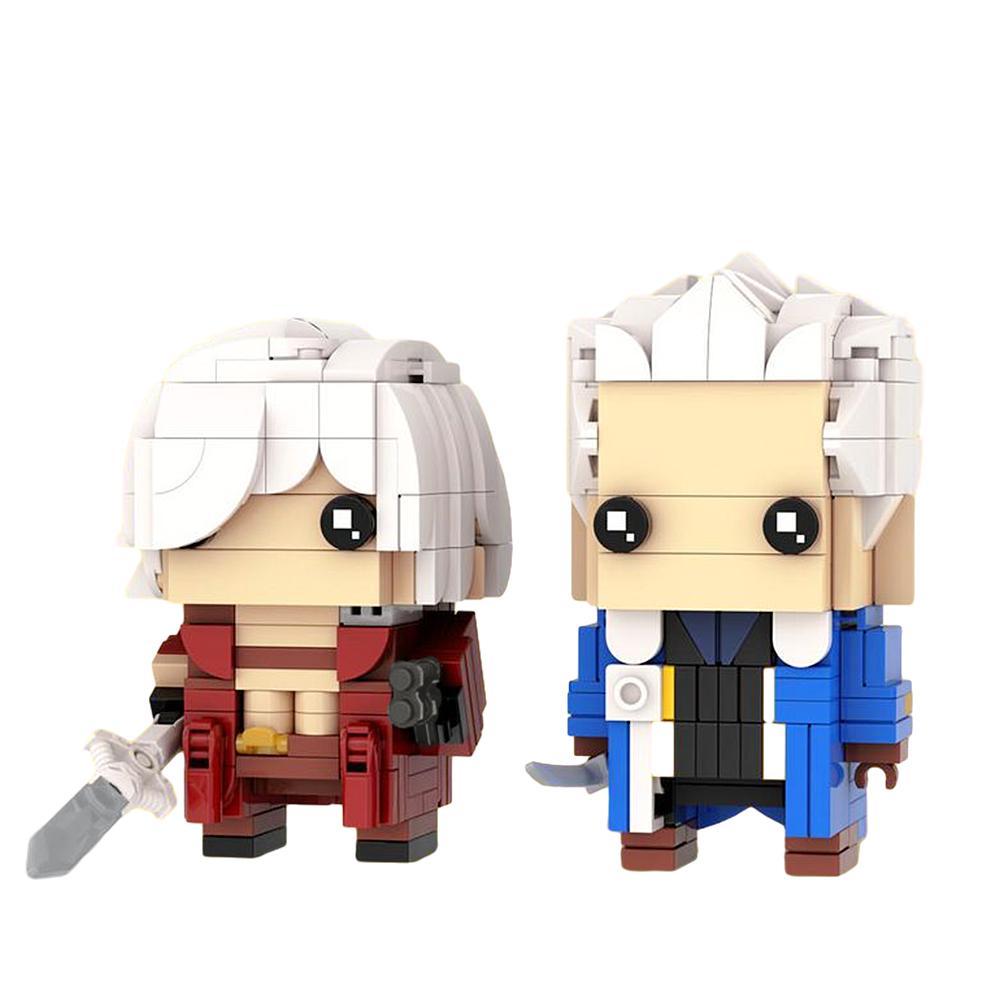 MOC Dante & Vergil Brickheadz Bausteine Devil May Cry Steine Set Lernspielzeug für Weihnachtsgeschenk