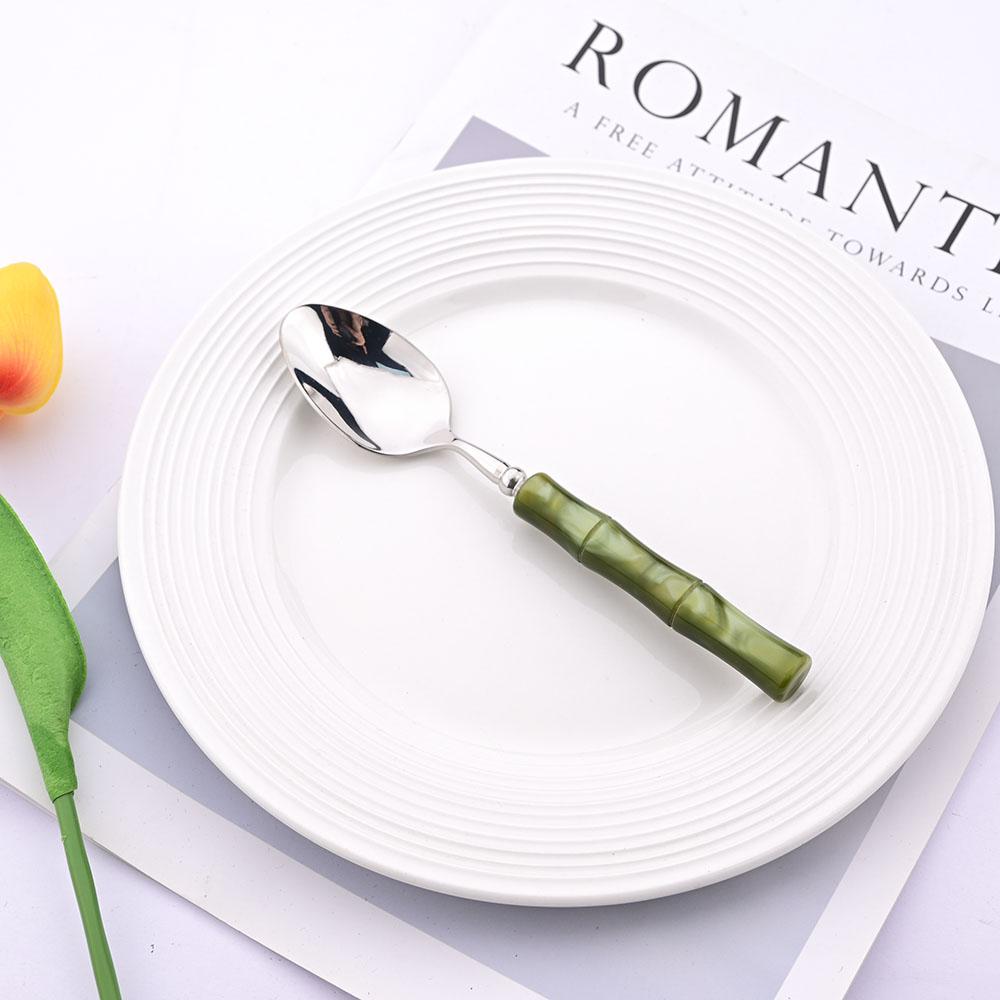 1pc Mirror Stainless Steel Dinnerware Plastic Handle Western Cutlery Butter Knife Fork Spoon Kitchen Party Tableware