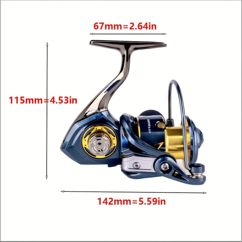 Spinning Fishing Reel CNC Full Metal Spool Left and Right Hand Design for Fast Fishing Smooth Drag System Lightweight Suitable for Various Waters