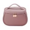 Portable Makeup Bag Women Cute PU Leather Cosmetic Bags Big Toiletry Bag for Teen Girls Gifts Travel Pink