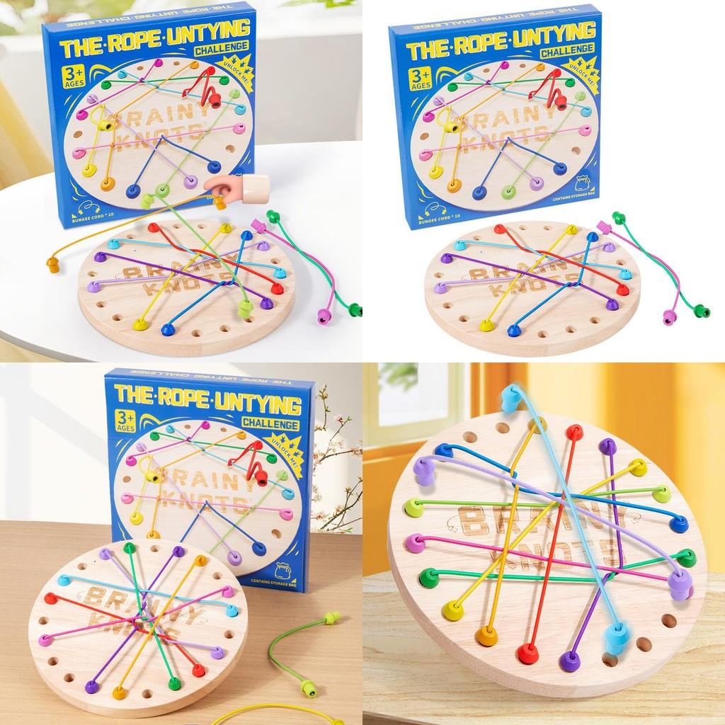 Rope Puzzle Game For Kids With Wooden Material And Brain Teaser Fun For Family Play