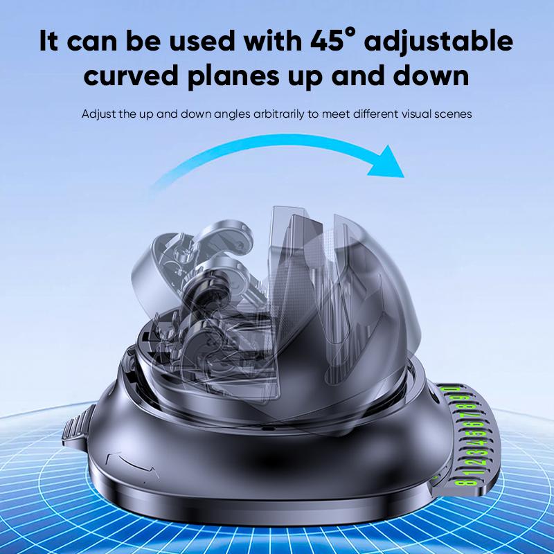 Car Phone Mount 360 Degree Rotating Automobile Bracket Dashboard Phone Holder with Parking Number Plate for Road Trips GPS