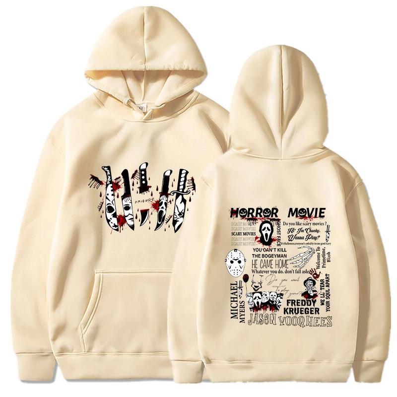 Boyfriend Knife Hoodie Printed Long Sleeved Sweater Halloween Fashion Harajuku Casual Streetwear