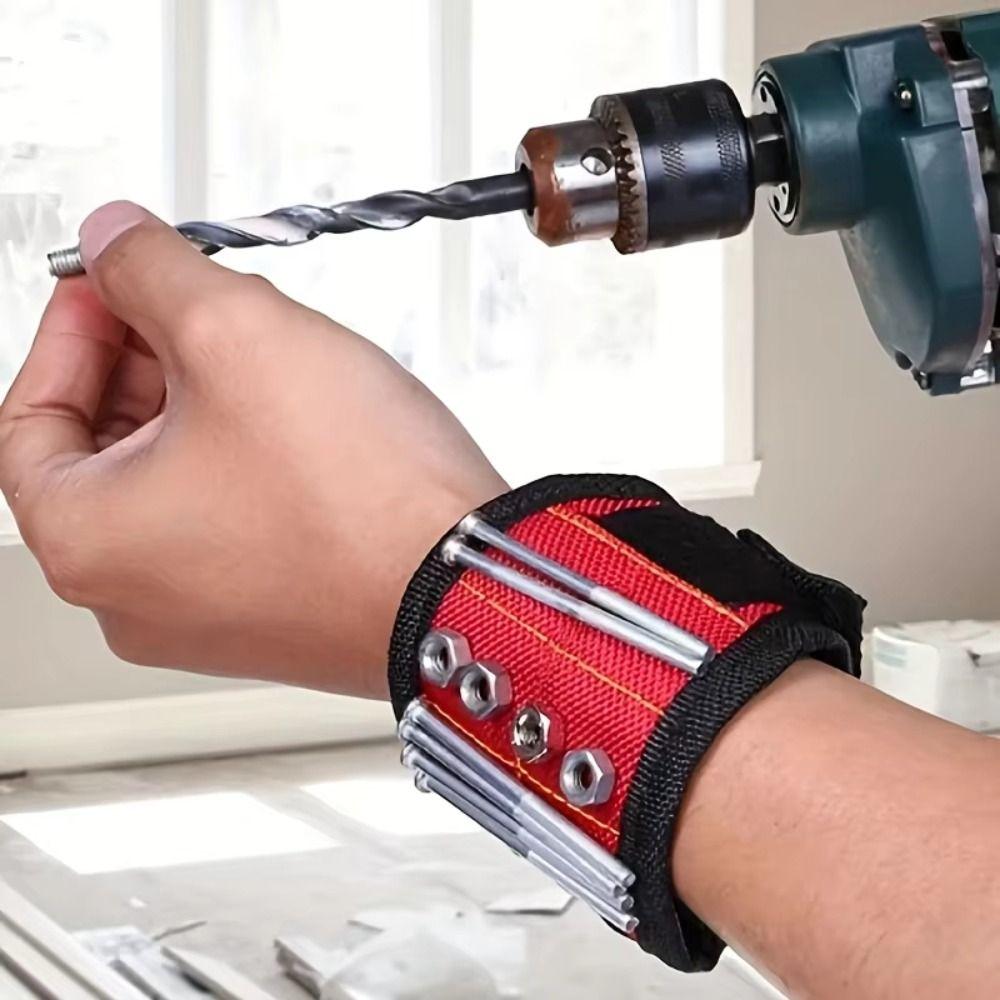 Magnets Magnetic Wristband 3/5 Rows Magnetic Wrist Belt Holding Screws Magnetic Pickups  Tool Bag