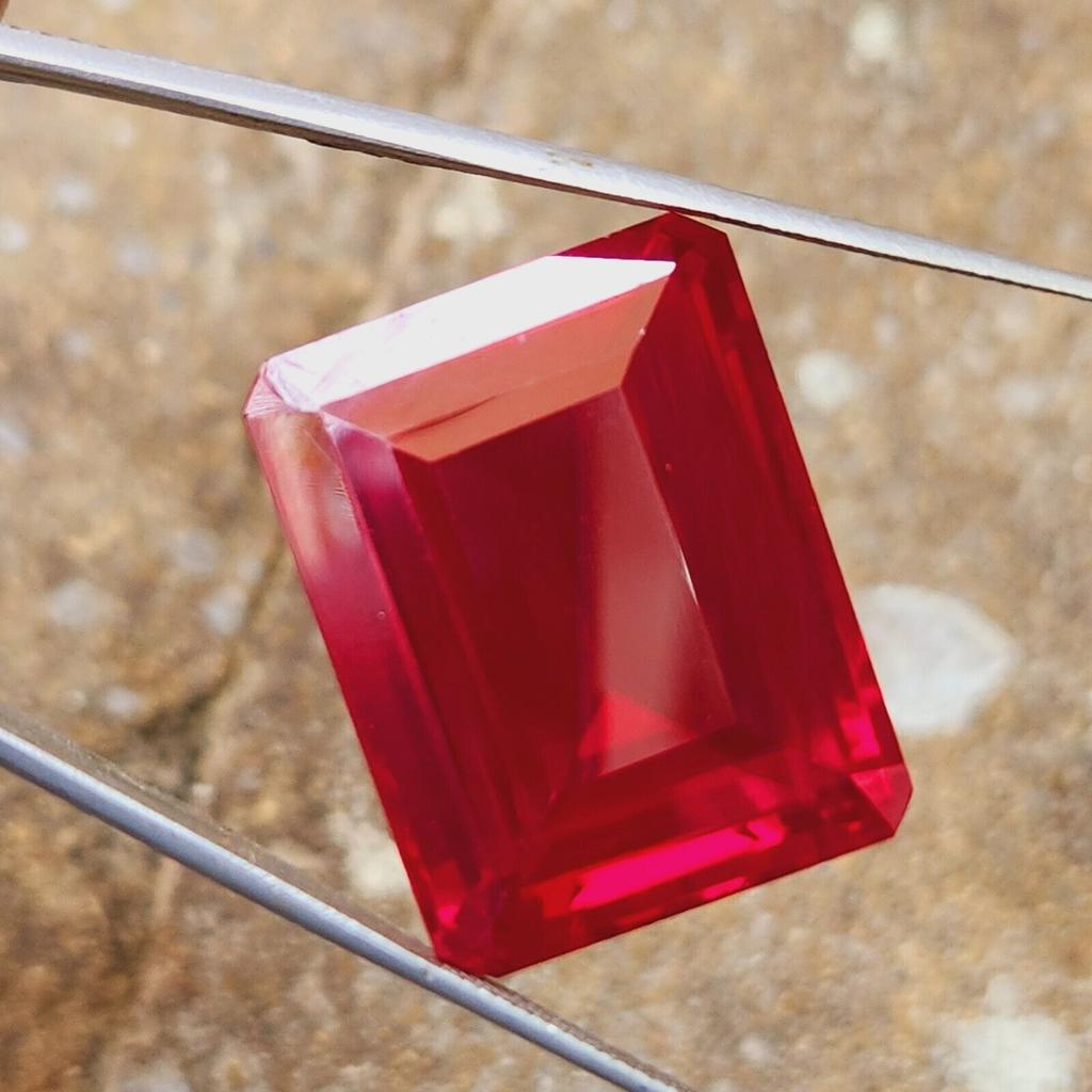 95 Cts Natural CERTIFIED Ruby Emerald Shape Red Rare Loose Gemstone