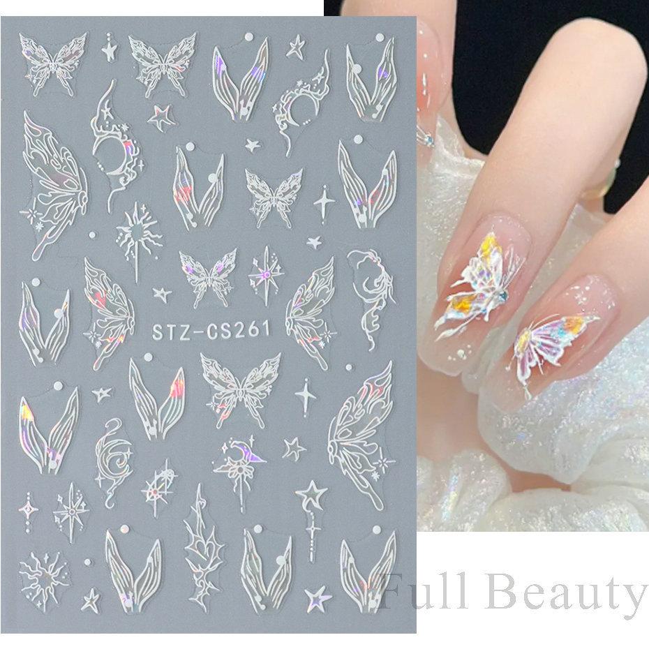 Nail Art Stickers, Cartoon Cute Pet Kitten Cat Expression Cat Paw Adhesive Nail Stickers