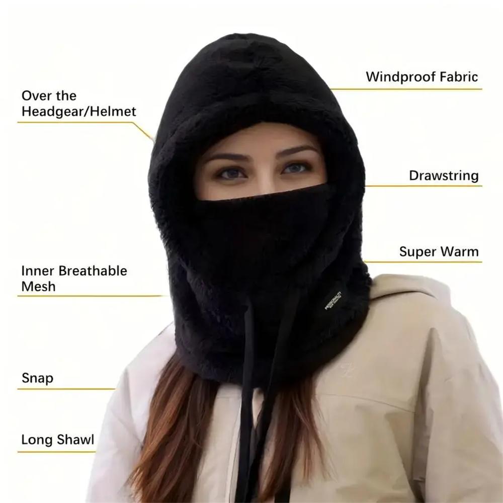 Winter Warm Thermal Windproof Balaclava Ski Hood Motorcycle Face Cover Polar Fleece Adjustable Cycling Neck Cover Full Face Mask