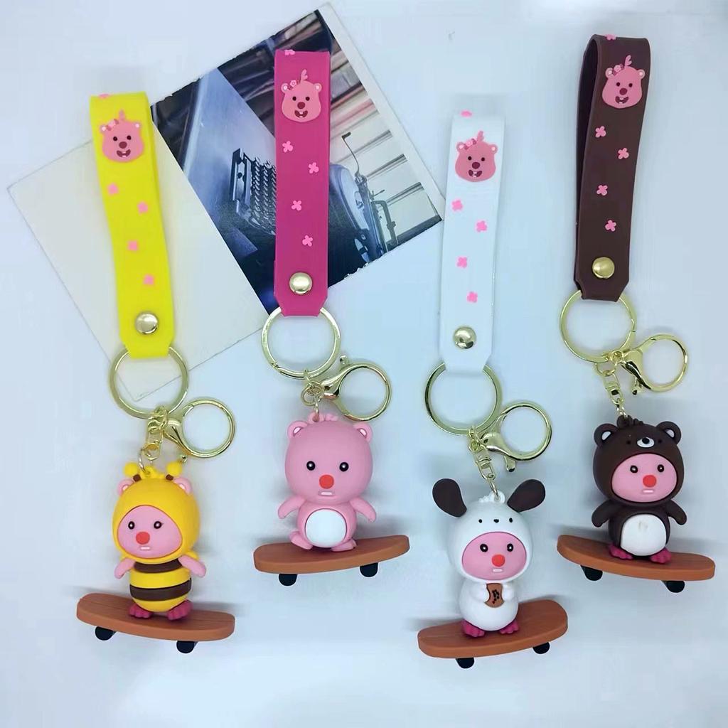 Creative Cartoon Doll Sports Beaver Keychain Bag Car Keychain Accessories Gift Wholesale Kawaii Cute Personalized Gifts Fashion