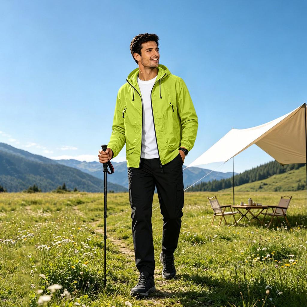 Men Ultra Thin Breathable Outdoor Fishing Sun Protection Jacket Lightweight Hooded Windbreaker Quick Dry Zip Up Design