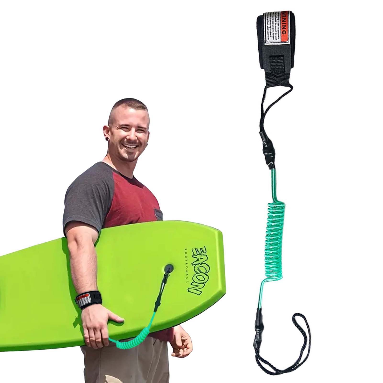 

Safety Surf Board Leashes Easy Pull Tab Adjustable All-Round Leash Suitable for Training Exercise зелений