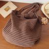 Large-capacity Brown Knitted Women's Shoulder Bag Vintage Handbag Vacation Crocheted Beach Bag Simple Shopping Bag