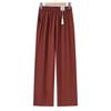 Mid-Rise Elastic Waist Straight-Leg Casual Pants for Mature Women