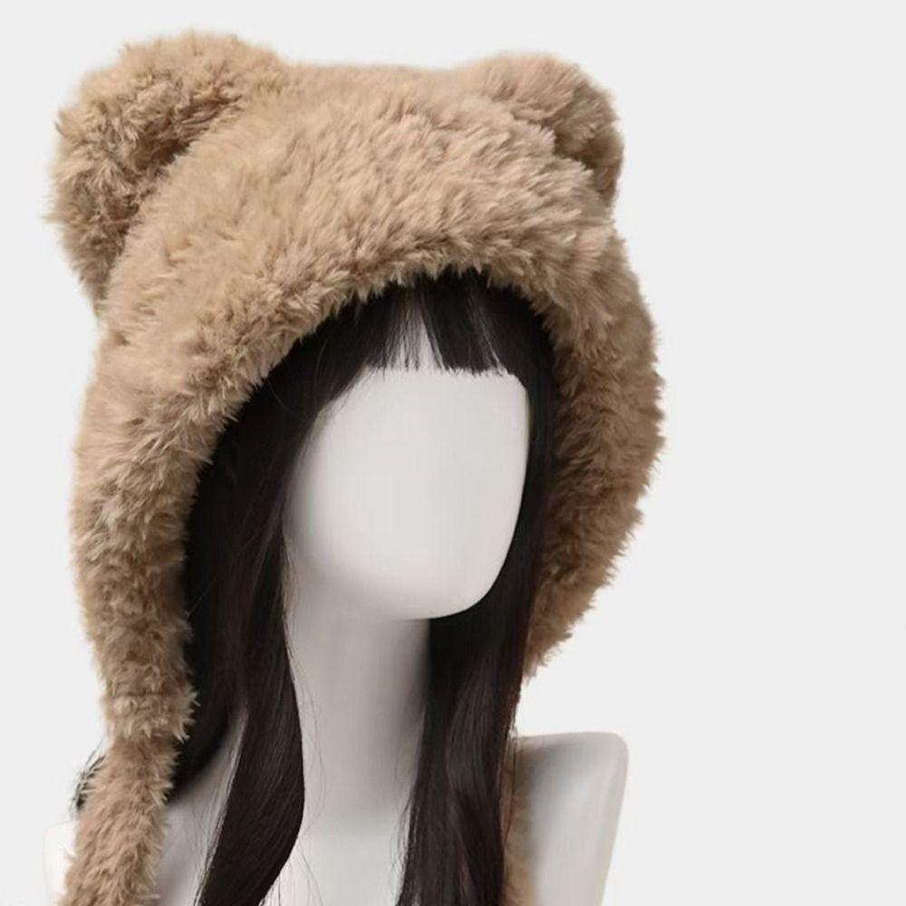 Cartoon Ear Protection Hat Korean Style Cute Cat Ear Hat Fashion Plush Earmuffs Cap  Women