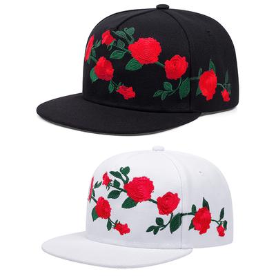 Fashion Fastball Rose Embroidery Hip Hop Baseball Cap Snapback Hat Adult Outdoor Casual Sun Bone Gorras Hats