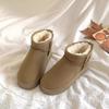 Snow boots winter velvet thickened Zhou Dongyu integrated with fur short tube thick sole heightening cotton boots