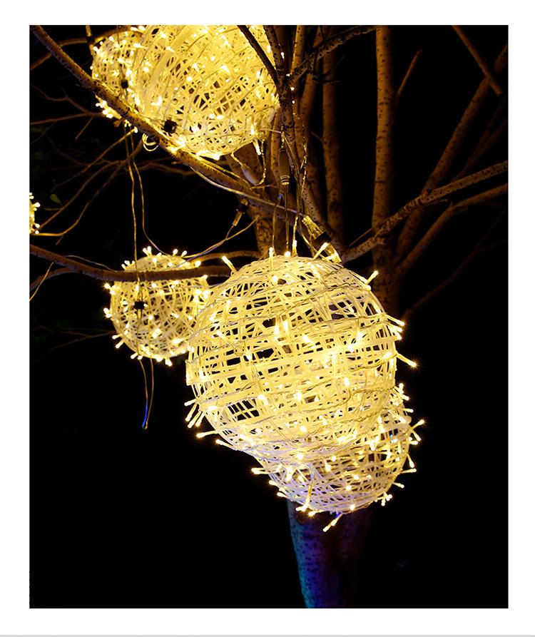 LED Rattan Dekorative Außenhängeleuchten Runde Kugel für Landschafts- und Straßenbeleuchtung