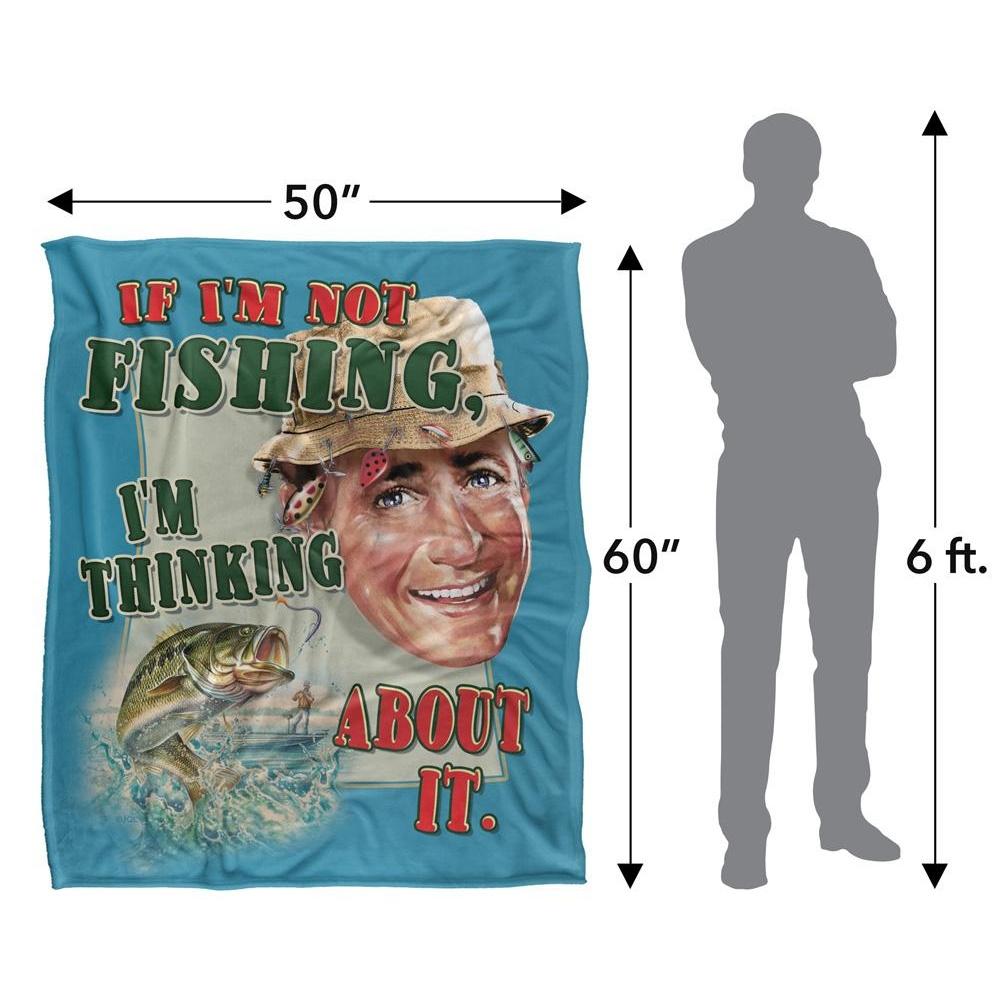 JQ Licensing Thinking About Fishing Silky Supersoft Blanket