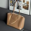 Burminsa Cowhide Genuine Leather Large Tote Handbags For Women 2026 Winter Luxury Designer Work Shopper Underarm Shoulder Bags
