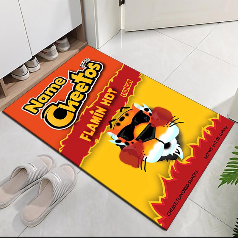 Custom Name Cheetos Printed Carpet, for Office Chair Living Room Bedroom Kitchen Room Decor Gifts.