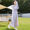 Sunscreen Clothing Women's Summer New Hooded Full Body Breathable Large Size Loose Medium and Long Sunscreen Clothing Cardigan