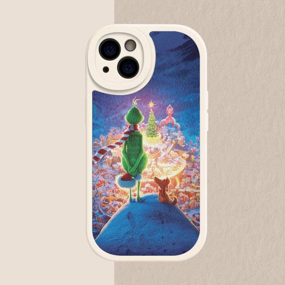 C-Christmas G-Green M-Monsters Phone Case Hard Leather For iPhone 16 15 14 13 12 Mini 11 14 Pro Max Xs X Xr 7 8 Plus Fundas