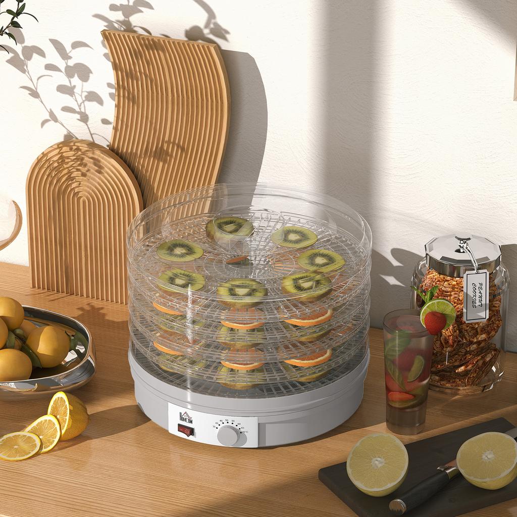 5-tier Food Dehydrator, 245W Dehydrator with Adjustable Temperature Control, Grey