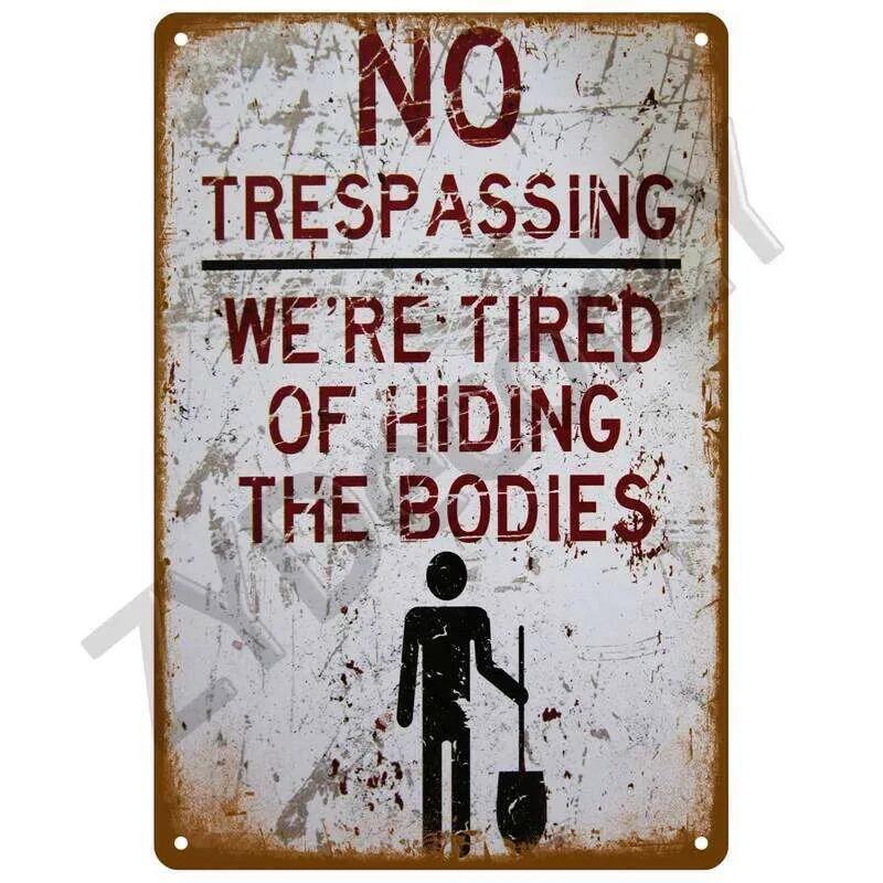 Warning Retro Tin For Home Room Wall Decor Art Metal Sign Vintage Bars Garage Cafe Club Man Cave Pubs Mural Plate Poster 26T0104 26T0104